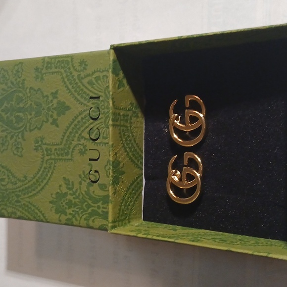 Authentic GG Logo Gold Tone Earrings - Picture 6 of 8